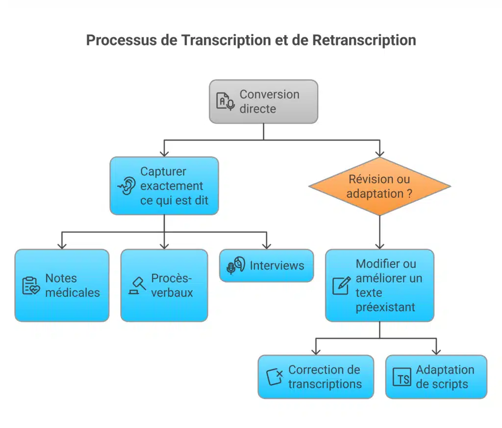 Transcription ou retranscription différences