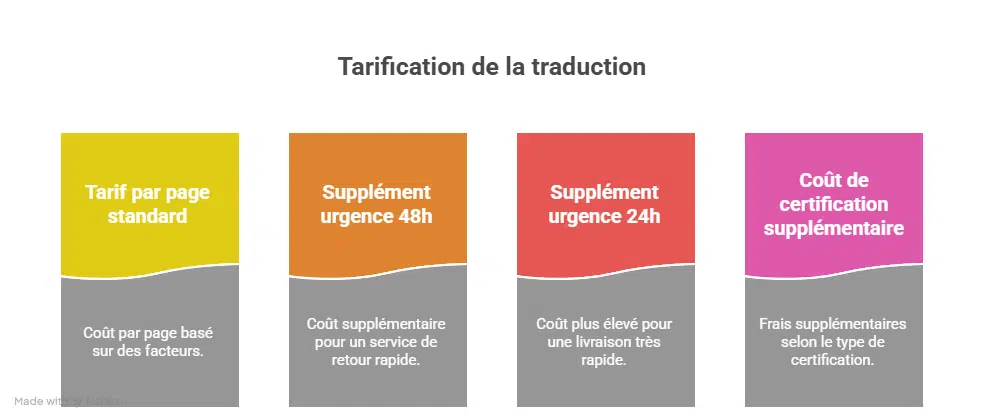 Fourchette de prix Facteurs influençant traduction assermentée italien français