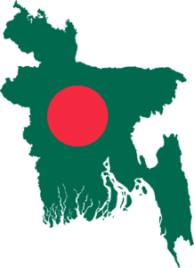 Map and flag of Bangladesh