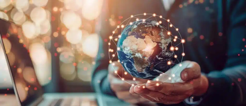 Globe terrestre interconnecté