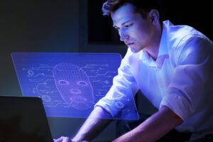 Un homme face à une IA