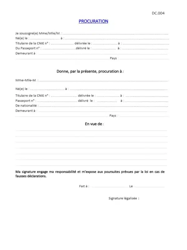 traduction assermentée de procuration