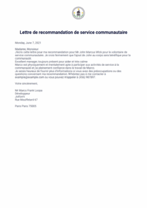 traduction assermentée lettre de recommandation