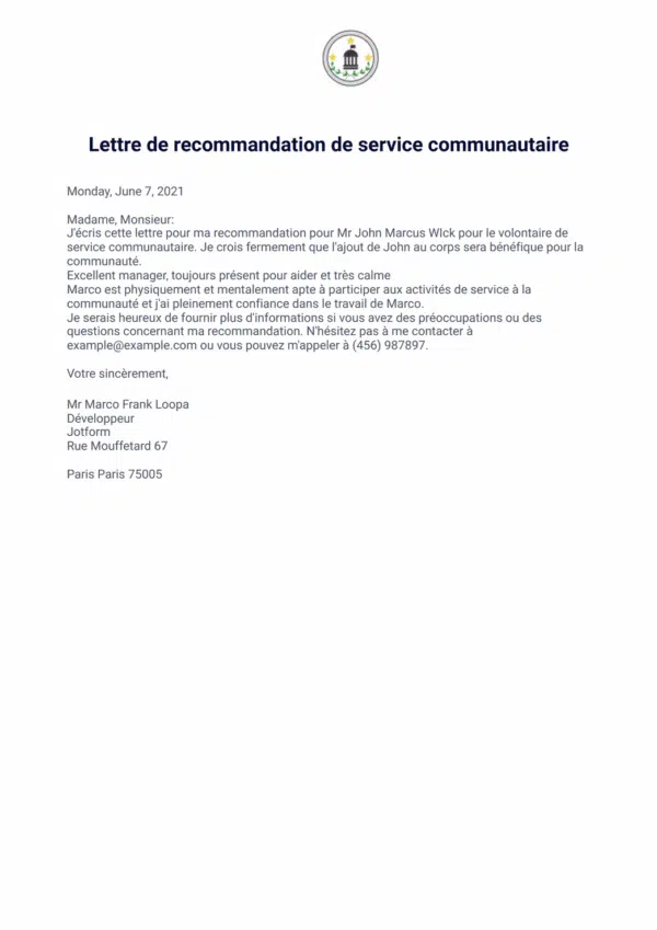 traduction assermentée lettre de recommandation