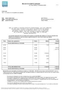 traduction assermentée de relevés bancaires