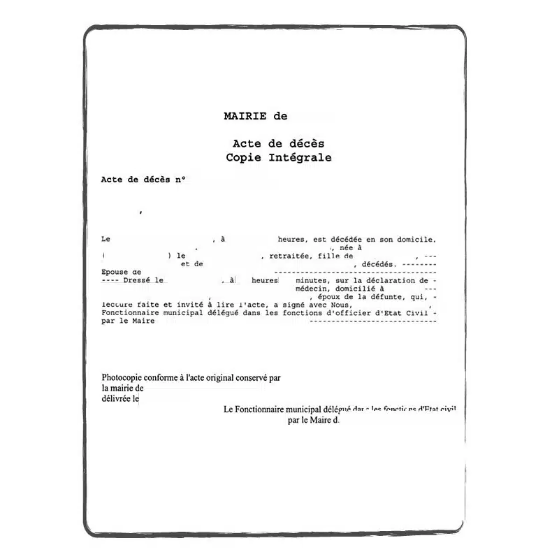 traduction assermentée acte de décès