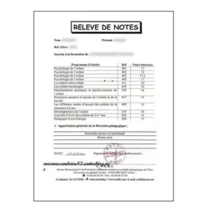 traduction assermentée relevés de notes