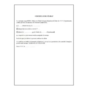 traduction assermentée certificat de célibat